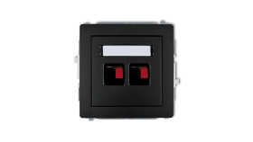 Deco Gniazdo Głośnikowe Podwójne Czarny Mat 12Dgg-2