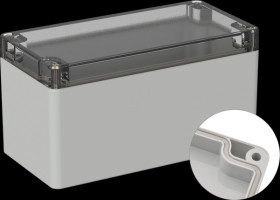 Industrial housing, 160 x 80 x 85 mm, IP66, light gray