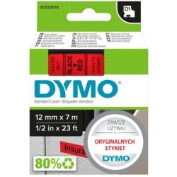 Taśma DYMO D1 Standard 12mm x 7m (czerwona / czarny nadruk) [45017 / S0720570] ORYGINALNA