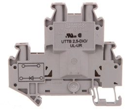 Złączka szynowa elementów kontrolnych 2-piętrowa 4-przewodowa 2,5mm2 szara UTTB 2,5-DIO/UL- 3046728 /50szt./