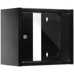 Szafa wisząca RACK 10 6U 300mm drzwi szklane czarna NETRACK S-Line