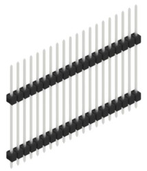 Pin header, 20 pole, pitch 2.54 mm, straight, black, 10051246