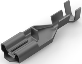 Uninsulated flat plug sleeve, 6.35 x 0.81 mm, 0.82 to 2.08 mm², AWG 18 to 14, brass, tin-plated, 170328-1