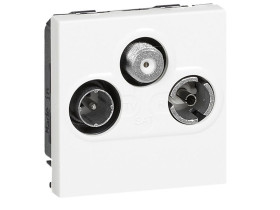 MOSAIC Gniazdo pojedyncze tv-rd-sat gwiazda 2 moduły białe tłumienie 1,5 db 078786 LEGRAND