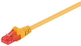 CAT 6Kabel łączący, U/UTP, Żółty - Długość kabla 1 m