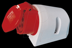 125-6 CEE wall socket, 400 V, 32 A, red, surface-mounted