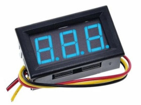 WOLTOMIERZ 0.56 0-30V DC W OBUDOWIE, TRZY PRZEWODY (ZASILANIE+POMIAR), NIEBIESKI (MIER-056-3-B)