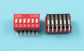 DIP SWITCH 6-PIN RED SLIDE KĄTOWY