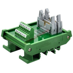 DIN Rail Mount Dual IDC14 Pitch 2.54mm Male Header Interface Module Breakout Board.