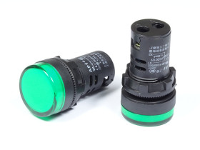 Kontrolka LED 28mm 12V zielona