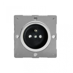 Varigrid gniazdo pojedyncze stal szczotkowana ze stykiem kołkowym (system ramkowy Varilight)