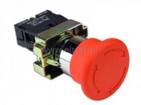 Przycisk dłoniowy blokada; metal ( NC ) GRZYB 40mm