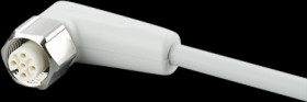 Sensor actuator cable, M12 cable socket, angled, A to open end, 5 pole, 25 m, mPPE, gray, 4 A, EVF006