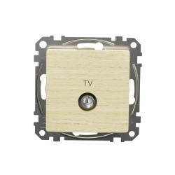 Gniazdo TV przelotowe (10dB), brzoza, efekt drewna, Sedna Design i Elements SDD180478