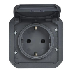 NOWE PLEXO 55 Gniazdo Schuko 2P+Z zaciski śrubowe mechanizm 16A - 250V AC antracyt 069839L