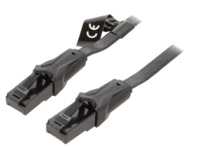 IBABL Patch cord U/UTP 6 Cu PVC czarny 10m RJ45 wtyk,z obu stron