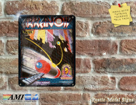 Arkanoid - Video Game Artwork on Rustic - Metal Sign