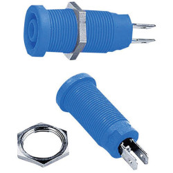 St&#xE4;ubli 9410088823 XEB-1R safety jack socket 4 mm vertical pin blue 1 pc