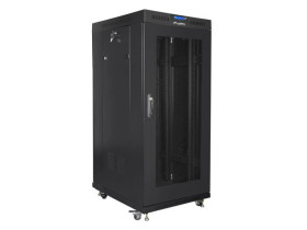 SZAFA INSTALACYJNA RACK STOJĄCA 19 27U 600X800 CZARNA DRZWI PERFOROWANE LCD LANBERG (FLAT PACK)