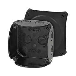 Puszka elektroinstalacyjna ścienna Poliwęglan 93 x 93 x 62mm Czarny liczba otworów 7 HENSEL