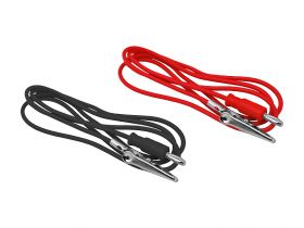 Wtyk banan z krokodylkiem kabel, 1m (komplet 2 sztuki czarny/czerwony)