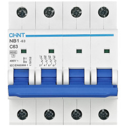 Chint 179751 NB1-63 Circuit Breaker 4P 6A 240/415V 6kA IEC 60947-2