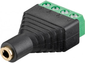 Kostka zaciskowa 4-pinowa Gniazdo jack 3,5 mm (4-pinowe, stereo) z...