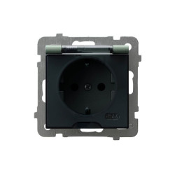 Gniazdo pojedyncze z/u IP44 GPH-1GZ/m/84/d zielony mat AS Ospel