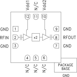x2 Active Multiplier SMT, 18 - 29 GHz Fout