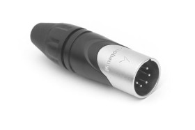 Złącze XLR 5 -pinowe Montaż na kablu XLR Męski Czarny, srebrny