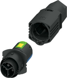 Plug, 2 pole + PE, push-in, straight, 1088662