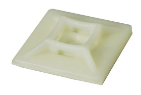 Uchwyt opaski kablowej do opasek 5.3mm długość 28mm szerokość 28 mm średnica otworu 5.6mm RS PRO Naturalny