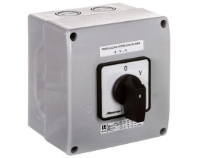 Łącznik krzywkowy 0-gwiazda-trójkąt 100A w obudowie pokrętło czarne SK100-4.831OB18