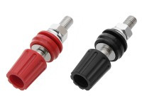 BAN-G-PL30BR Gniazdo bananowe na obudowę 48mm - czarne + czerwone (kpl.) PL, 30A, 60V (M6)