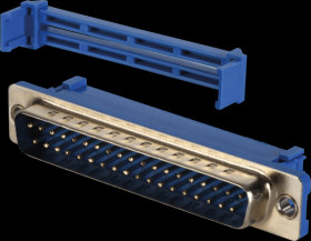 D-SUB male connector, 37-pin, ribbon cable, with insulator