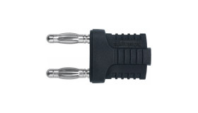 Adapter z wtykiem bananowym Męski Wtykowa typ Wtyk bananowy Czarny 12A Schutzinger rozmiar 4 mm