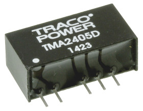 Przetwornica DC-DC, 1W, Uwe 21,6 → 26,4 V DC, Uwy ±5V dc, Iwy ±100mA, TRACOPOWER