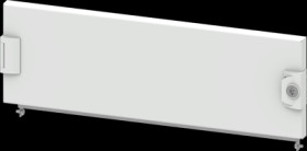 Compartment door, rectangular, sheet steel, (W x H x D) 600 x 200 x 25 mm, light gray, for built-in installation devices, 8PQ202