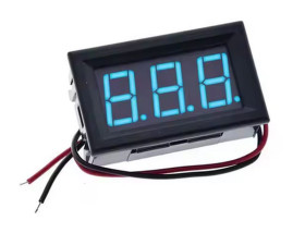 WOLTOMIERZ 0.56 5-120V DC W OBUDOWIE, DWA PRZEWODY (ZASILANIE+POMIAR), NIEBIESKI (MIER-056-5-B)