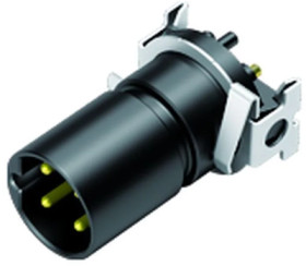 Panel plug, M12, 4 pole, SMD, screw locking, straight, 09 0443 601 04