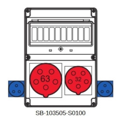 Rozdzielnica 5x63A 5x32A 2x3x16A INA=63A IP54 SB-103505-S0100-54