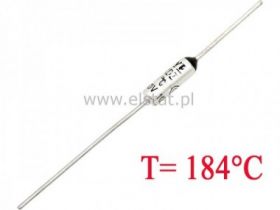 Bezpiecznik termiczny 10A 184°C axialny; THT