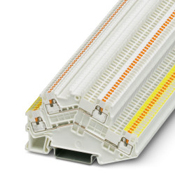 Dwurzędowa złączka szynowa Phoenix Contact 14 → 26AWGWciskane PTTBS 1.5/S WH/U-YE/O-WH 16A 500 V