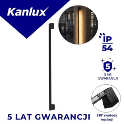 Oprawa elewacyjna liniowa LED YALTE D 12 11W WW-B 480lm 3000K barwa ciepła IP54 regulowany kąt 330 st. czarny 38897