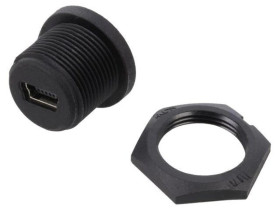 Złącze USB B mini, żeńskie, gniazdo, proste NUB-20PMFP-SC7001