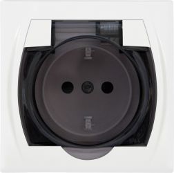Gniazdo bryzgoszczelne 2P+Z SCHUKO (klapka dymna)