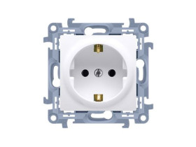 SIMON 10 Gniazdo pojedyncze z uziemieniem schuko zaciski śrubowe białe CGSZ1.01/11 KONTAKT SIMON