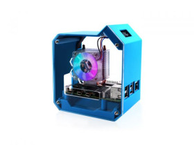Mini Tower Case Kit for Raspberry Pi 4B - ABS material, Strong Heat Dissipation, OLED Screen Display, Elegant Appearance, Precis
