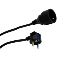 Przedłużacz 1-gniazdowy, 3m, 3x1,0mm OWY czarny 28218