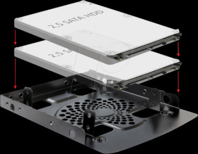 18198 Installation frame 3.5" > 2 x 2.5" HDD